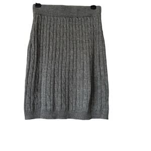 Shein 🌿Gray Cable Knit Sweater Skirt Size Large | Ribbed Waist | 100% Acrylic